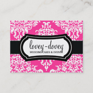 311 Lovey Dovey Damask Appointment Card-Shock rosa Tidsbeställning Kort