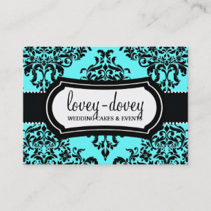 311 Lovey Dovey Damask Appointment Card-turkos Tidsbeställning Kort