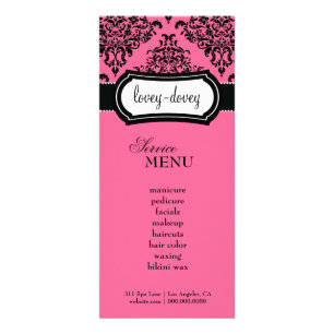 311 Lovey Dovey Damask Rack Card Peony Rosa Reklamkort