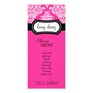 311 Lovey Dovey Damask Rack Card-Shock rosa Reklamkort