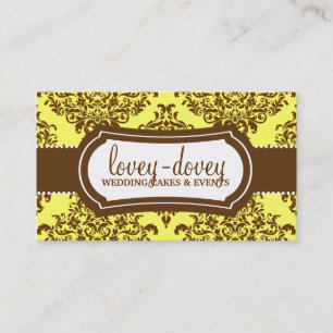311 Lovey Dovey Damask Tropical Banana Visitkort