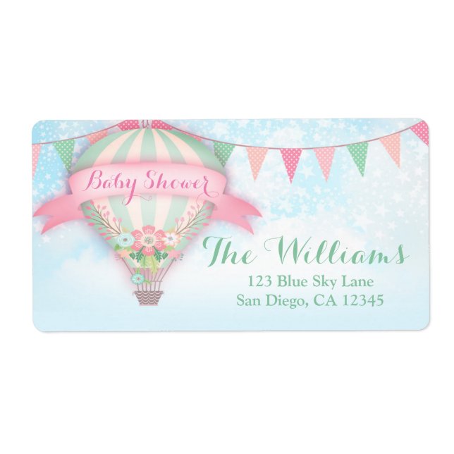 311-Luftballongens etikett för babykläder Fraktsedel (Framsidan)