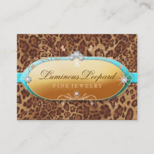 311 Luminous Leopard Turquise Trim Visitkort