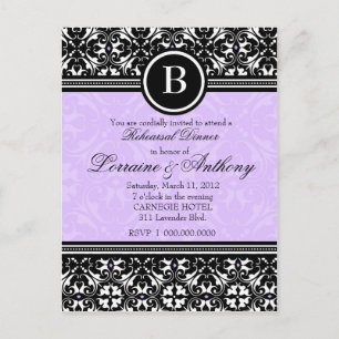 311 LUSCIÖS LAVENDER DAMASK-INBJUDAN INBJUDAN VYKORT