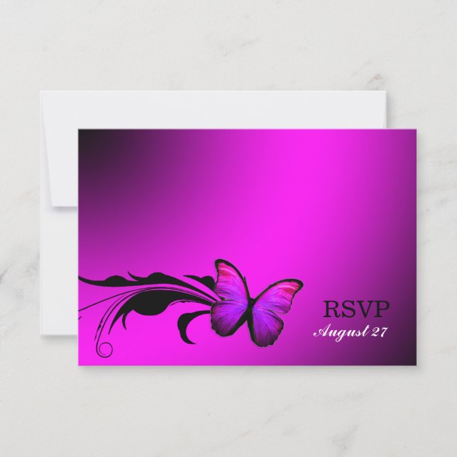 311 Lustrous Butterfly Rosa Lila OSA Kort (Framsida)
