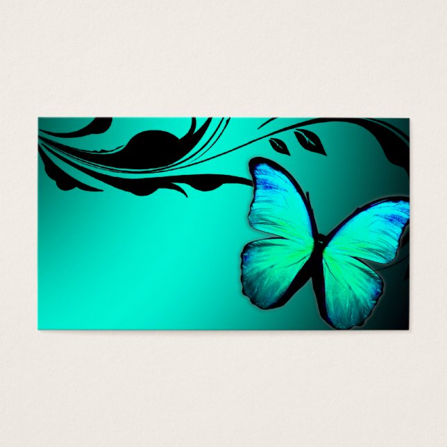 311 Lustrous Butterfly Turcos Blue Namn Card Visitkort (Framsidan)