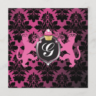 311 Luxe Lejonare Heraldry Rosa Cupkaka Babykläder Inbjudningar