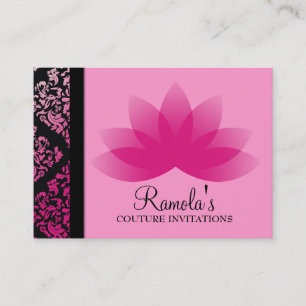 311 Luxuriöst Rosa Damask Lotus Visitkort
