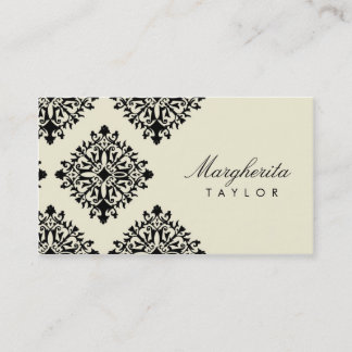 311 Margherita Cream et Blanc Damask Visitkort
