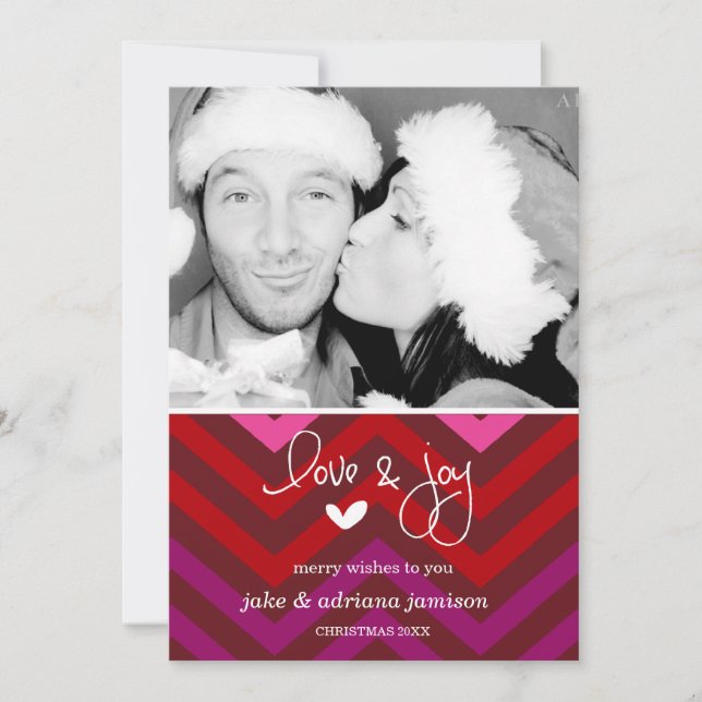 311 Merry Chevron Helgdag Photo Card Julkort (Framsida)