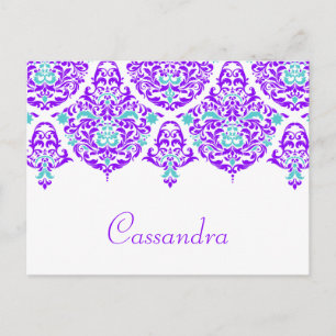 311 Mon Cherie Cassandra Plommon Aqua Namnkort Vykort