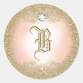311 Monogram-märket Guld Glitter Runt Klistermärke