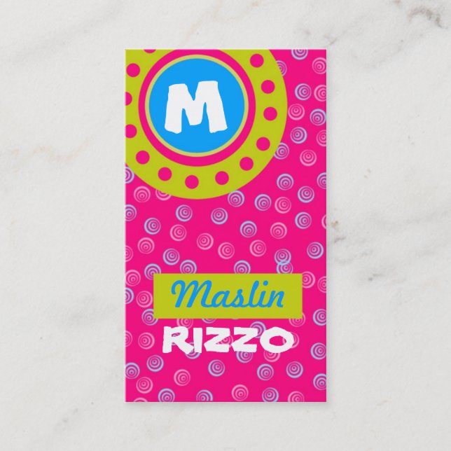 311-OODLES AV den ROLIGA MONOGRAMEN Visitkort (Framsida)