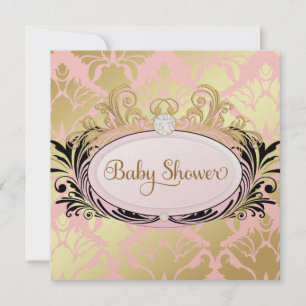 311 Opulent Rosa Baby Shower Premium Shiny Papprar Inbjudningar