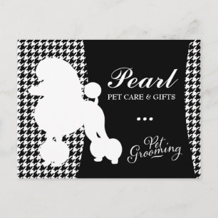 311 Pearl the Pudel Pet Grooming Houndstooth Vykort