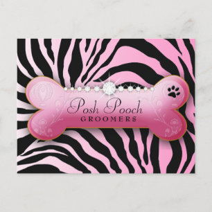 311 Posh Pooch Rosa Zebra Vykort