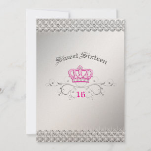 311-Queen för en sweet sixteenHott för dag rosa Inbjudningar
