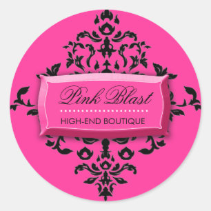 311-Rosa Blast #2 Shock rosa Damask Stickers Runt Klistermärke