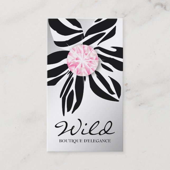 311 rosa diamant S för vildsebrablomma | Visitkort (Framsida)