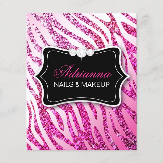 311 Rosa Glitter Zebra Flyer (Framsidan)