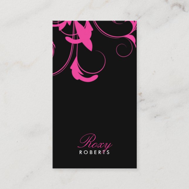 311 Roxy fasta rosa och svart Visitkort (Framsida)