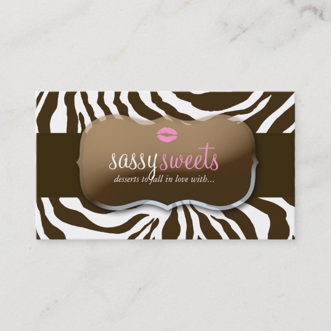311 Sassy Sweets Zebra Visitkort (Framsida)