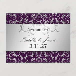 311 Silver Divine Eggplant Save the Date Spara Datumet