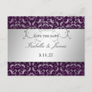 311 Silver Divine Eggplant Save the Date Spara Datumet