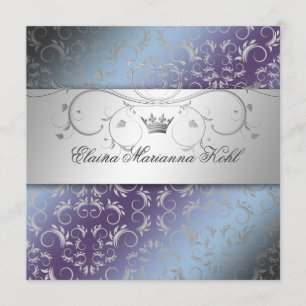 311-Silver Divine Hydrangea Sweet 16 Inbjudningar