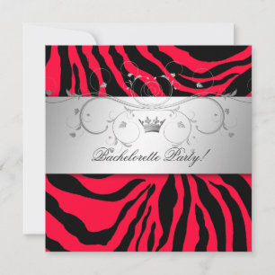 311-Silver Divine Red Hett Martini Bachelorette Inbjudningar