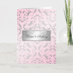 311-Silver Divine Sweet Rosa Inbjudan