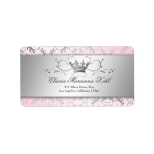 311 Silver Divine Sweet Rosa Label Adressetikett
