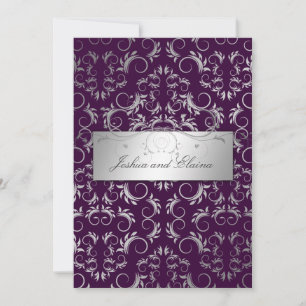 311 Silver {Faux} Divine Aubergine Inbjudningar