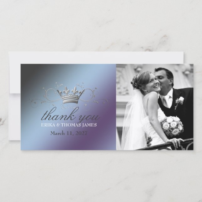 311-SilverDivine Krona | Hydrangea Tack Photo Kort (Framsida)
