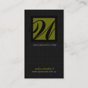 311-SIMPLY KVADRERAR MONOGRAMEN TEXTURE-SAGE VISITKORT