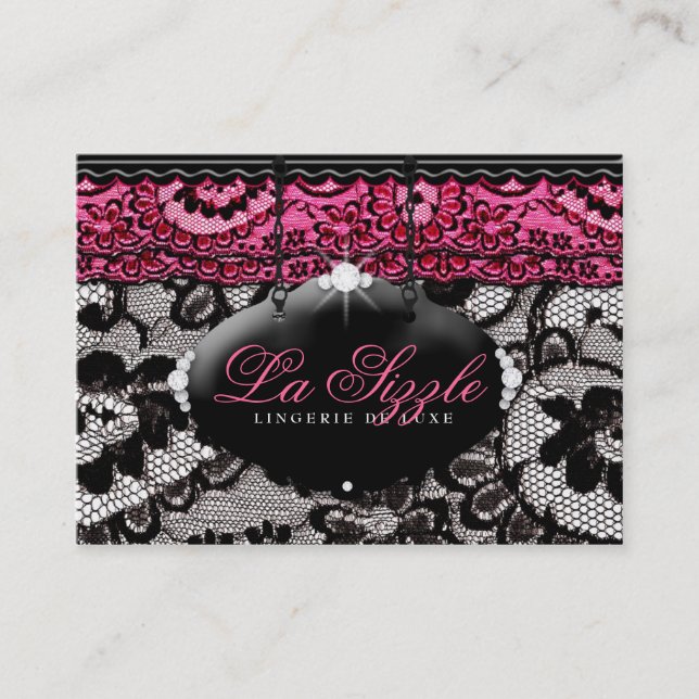 311 snöre de Luxe Rosa Visitkort (Framsida)
