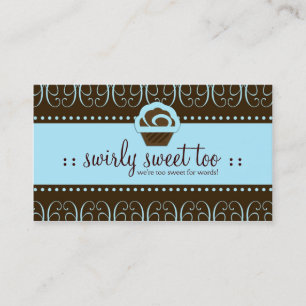 311 söta baby blue Swirly Visitkort
