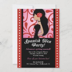 311-spanska Hen Party Inbjudningar