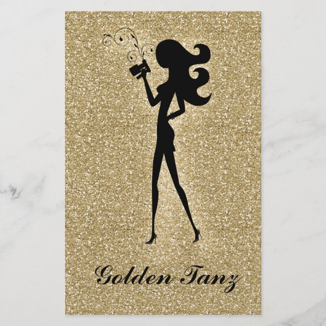 311 Spray Tan Flyer Guld Falsk Glitter (Framsidan)