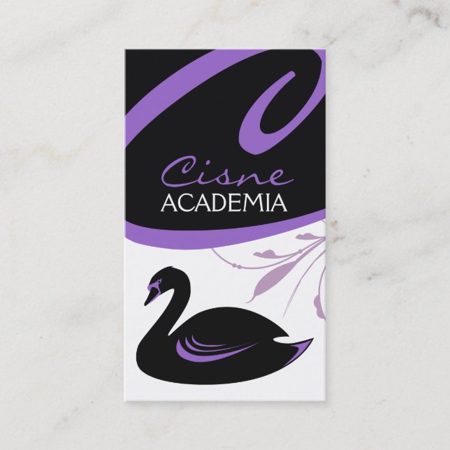 311-Swan virvlar runt | lilor specificerar Visitkort (Framsida)