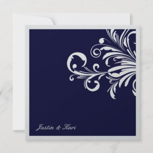 311-Swanky Swirls Trim_Navy Metallic Inbjudningar