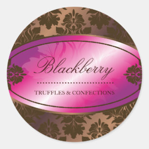 311-Sweet Blackberry Chocolate Truffle Damask Runt Klistermärke