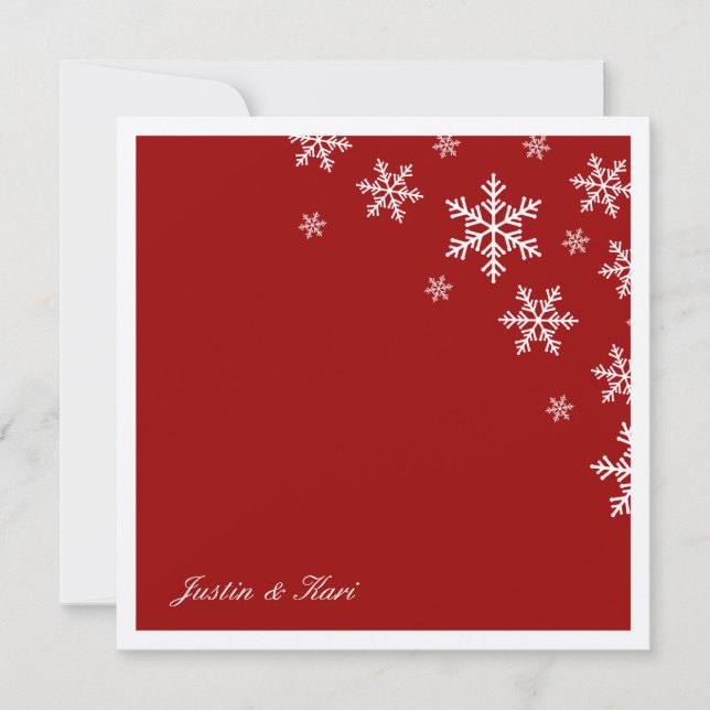 311-Sweet Snowflake Red Metallic Inbjudningar (Framsida)