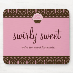 311-Swirly söta rosa Mousepad Musmatta
