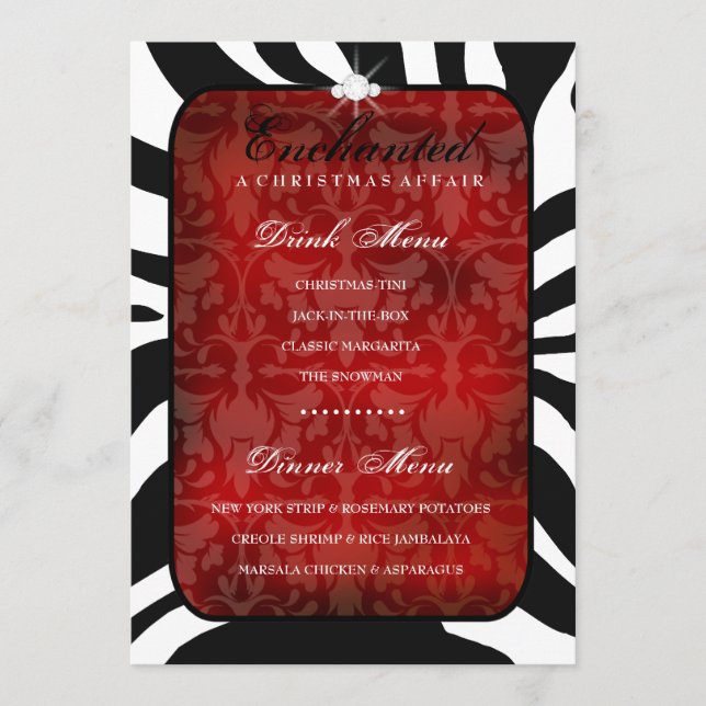 311 tjusade den röda middag-/drinkmenyn meny (Framsida)