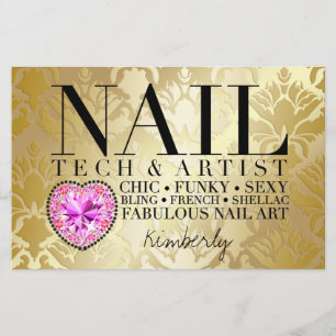 311 Tres Chic Damask Nagel Tech Diamond HeartFlyer Flygblad