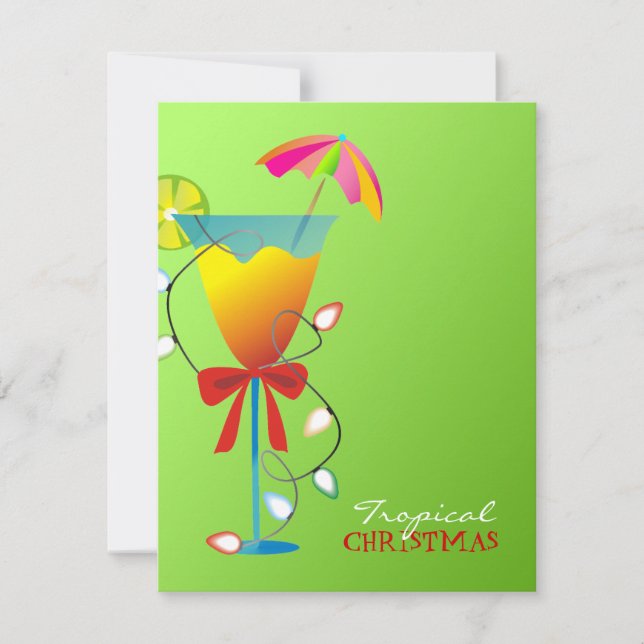311-Tropisk paradise Jul Lime Green Luau Inbjudningar (Framsida)