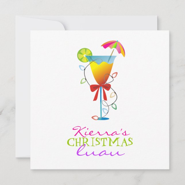 311-Tropiskt Paradis Jul Luau Inbjudningar (Framsida)