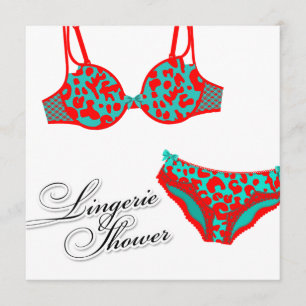 311-Turquise Red Leopard Lingerie Set Inbjudningar
