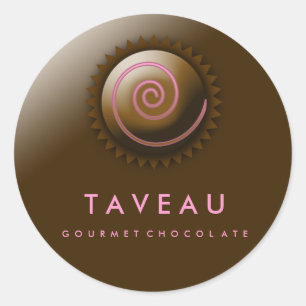 311-Uppskalningsgrensfärgat Gourmet-choklat Runt Klistermärke